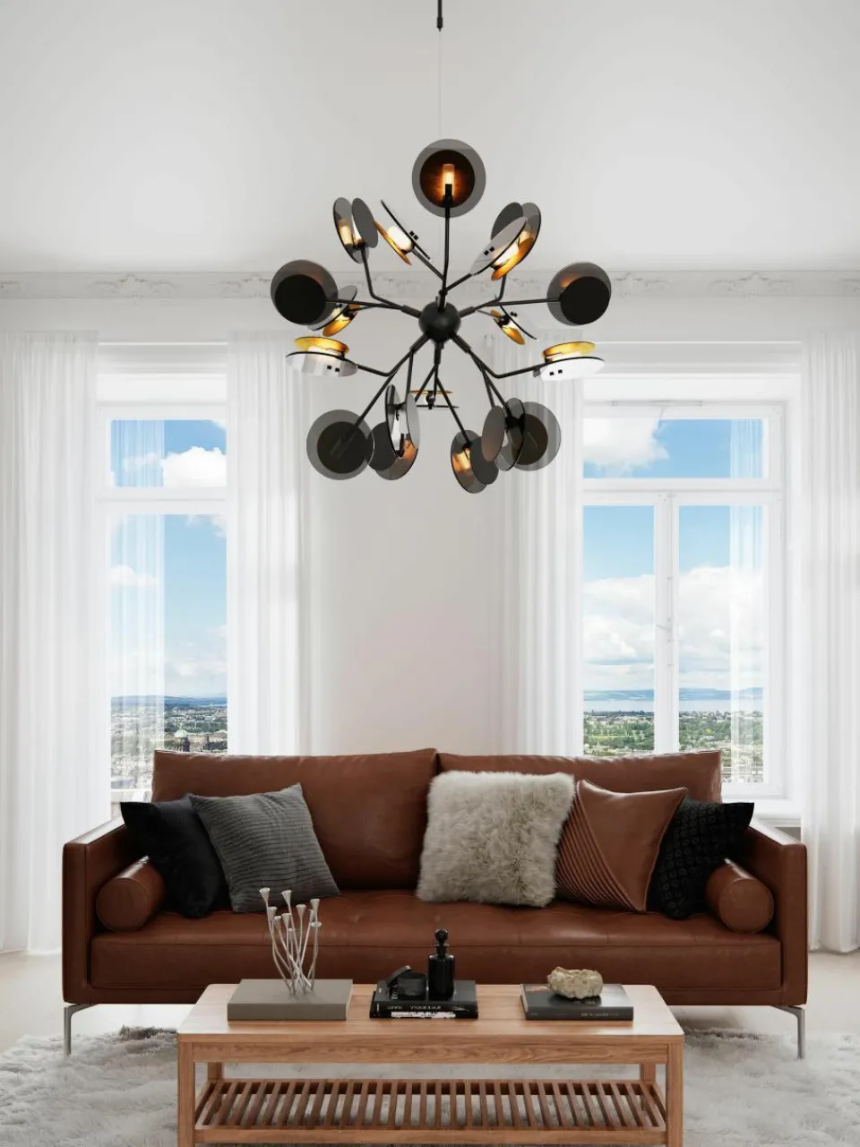 Grote LED hanglamp Turno met diffusorschijven^By Rydens Outlet
