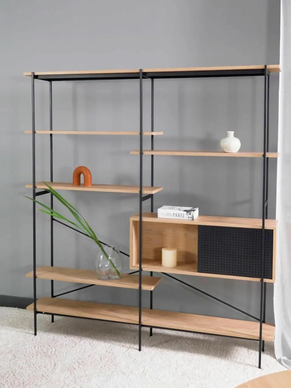 Grote wandkast Angus van hout en metaal^Westwing Discount