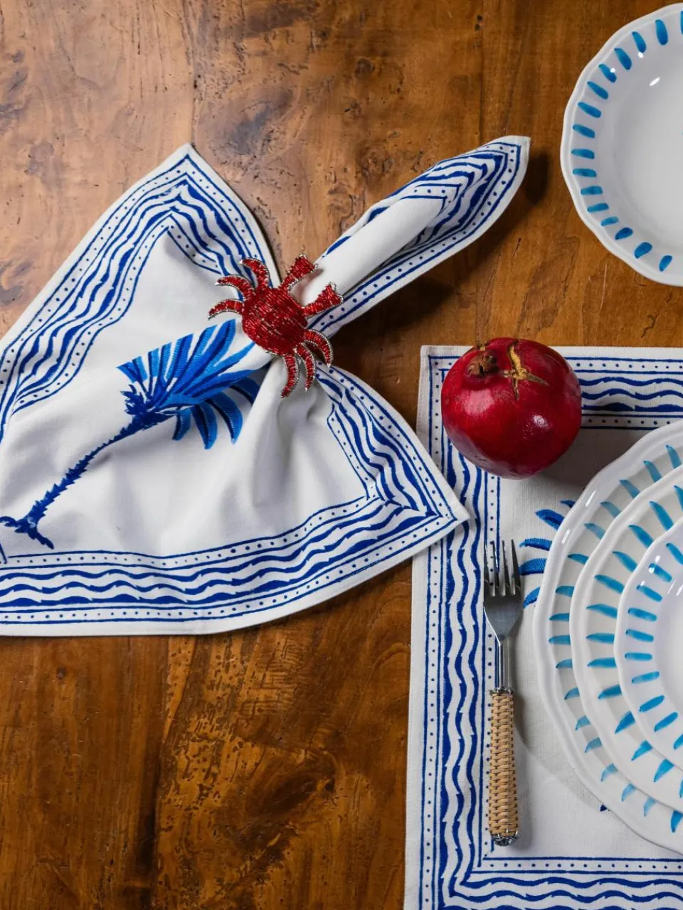 Handbedrukte katoenen placemats The Palms, 4 stuks^Westwing Outlet