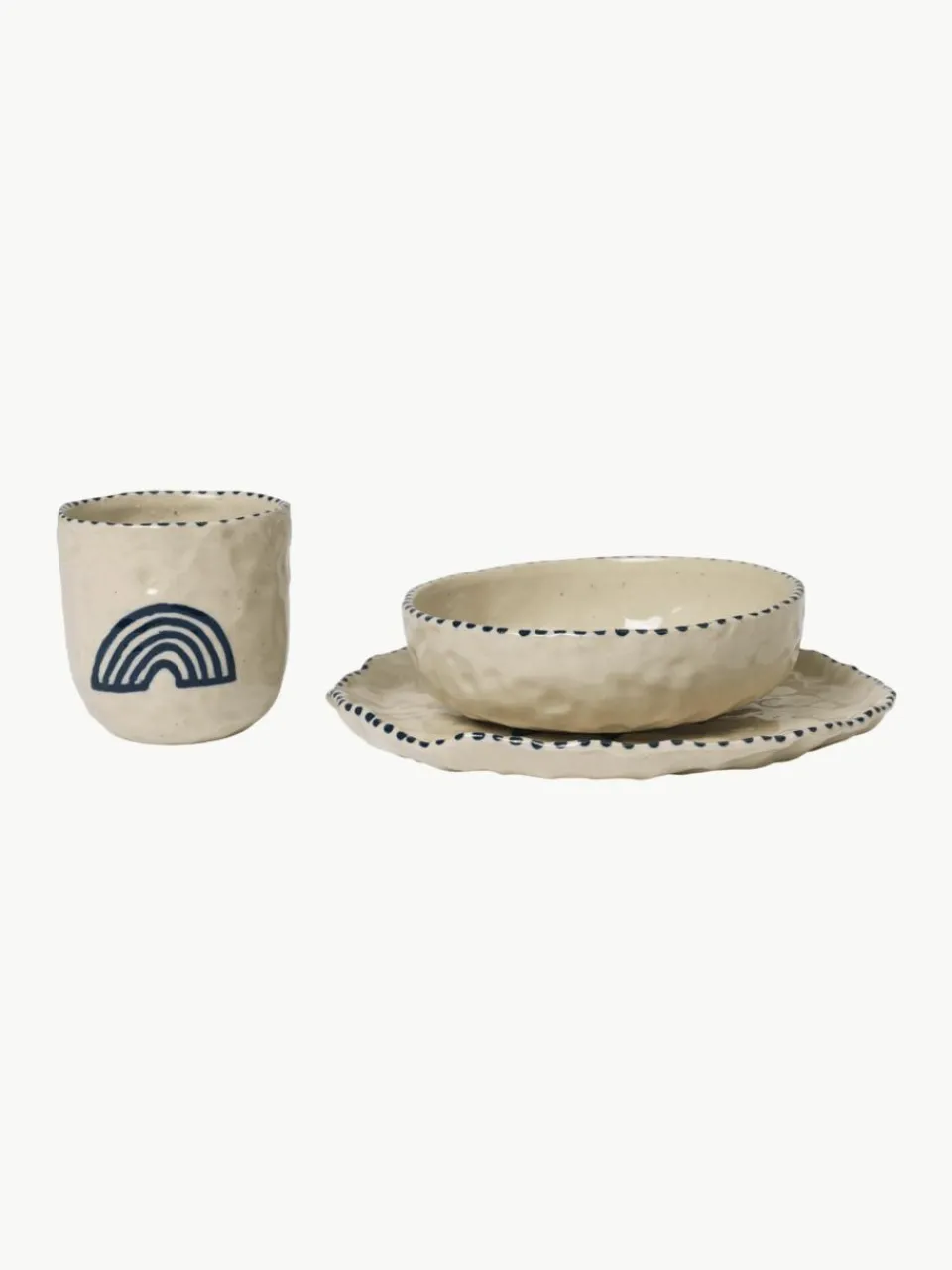 Handbeschilderd kinderservies Naive, 3-delig^ferm LIVING Kids Sale