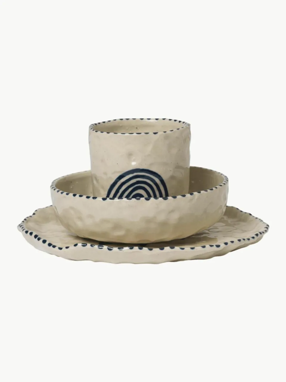 Handbeschilderd kinderservies Naive, 3-delig^ferm LIVING Kids Sale