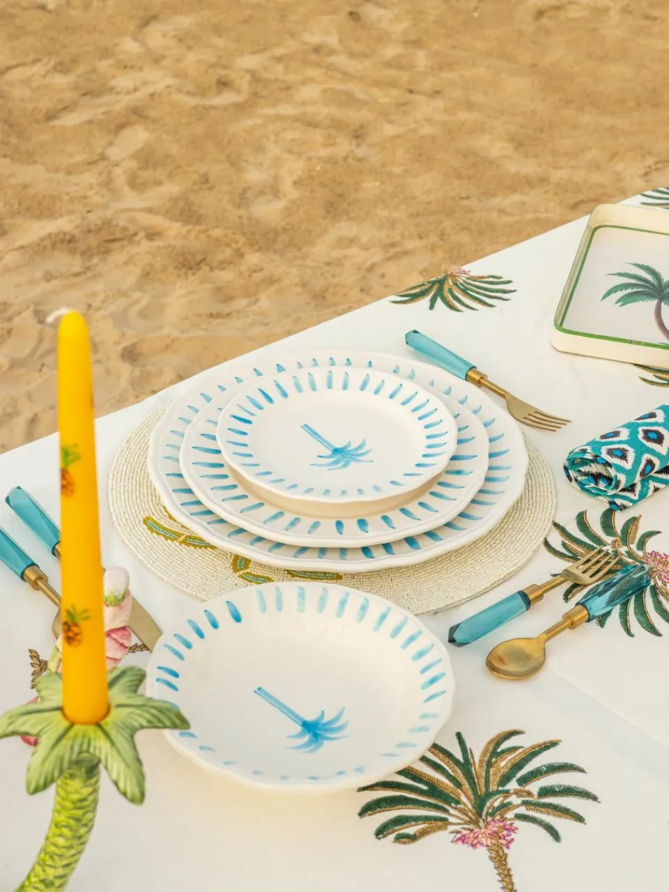 Handbeschilderd soepbord The Palms^Westwing Outlet