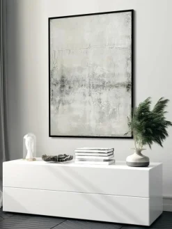Handbeschilderde canvasdoek Simple Living met houten frame^Malerifabrikken Best