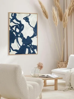 Handbeschilderde canvasdoek Blueplay met houten frame^Malerifabrikken Sale