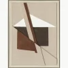 Handbeschilderde canvasdoek Brown Shapes met frame^Agave Online