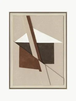 Handbeschilderde canvasdoek Brown Shapes met frame^Agave Online