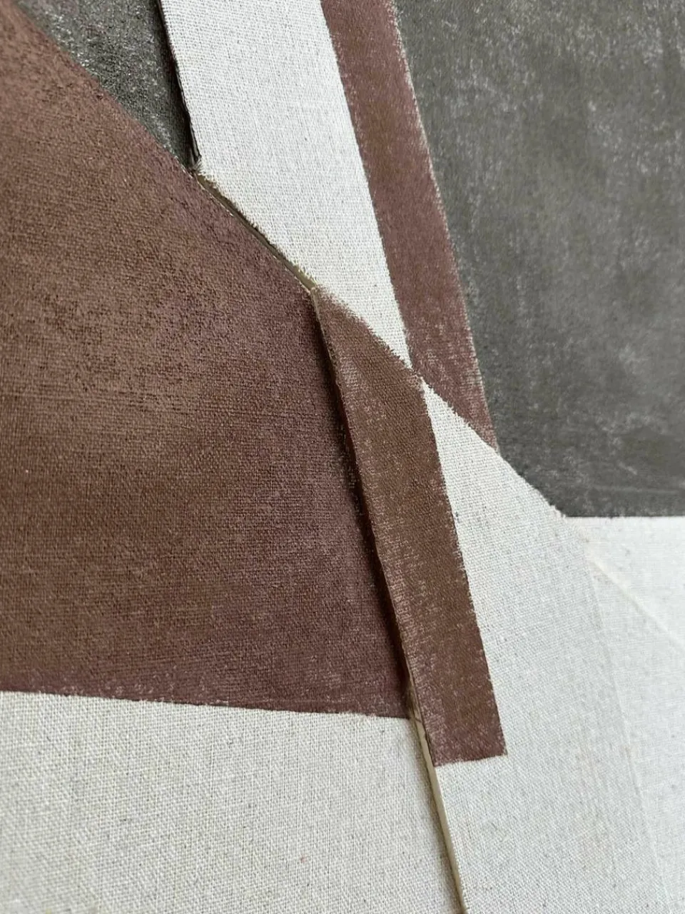 Handbeschilderde canvasdoek Brown Shapes met frame^Agave Online