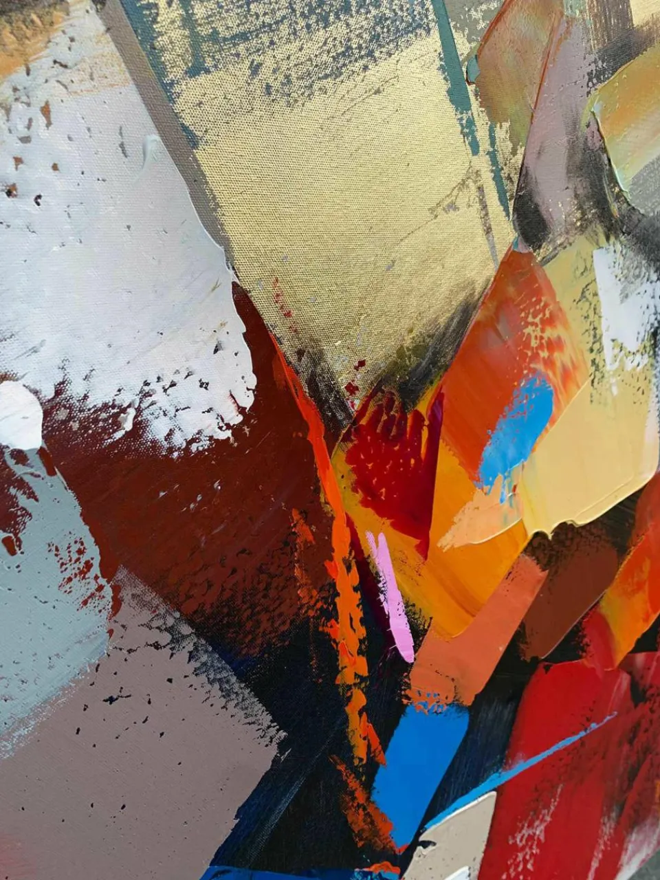 Handbeschilderde canvasdoek Esplosione di Colore^Agave Clearance