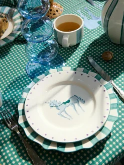Handbeschilderde dinerborden Pine Scalloped^Anna + Nina Fashion