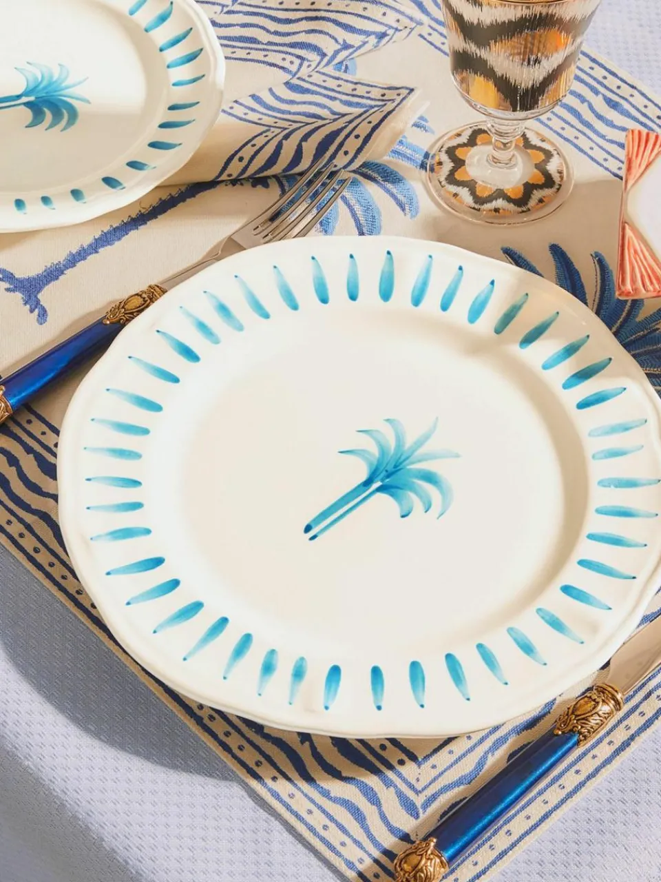 Handbeschilderde dinerborden The Palms^Westwing Outlet
