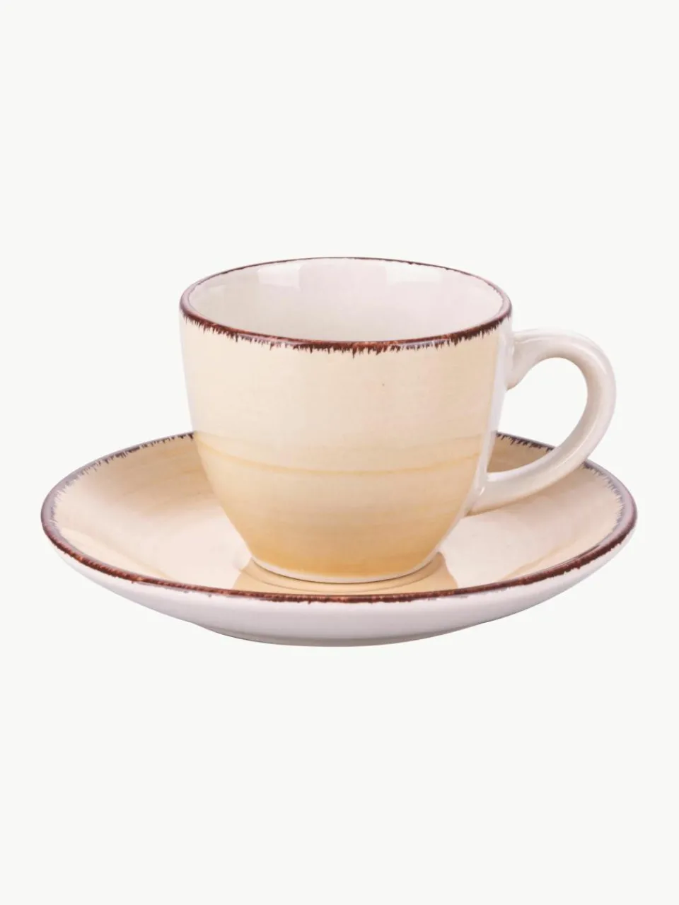 Handbeschilderde espresso kopjes Baita met schoteltjes, 6-delig^Villa D'Este Home Tivoli Hot