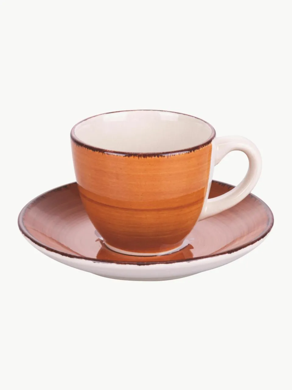 Handbeschilderde espresso kopjes Baita met schoteltjes, 6-delig^Villa D'Este Home Tivoli Hot