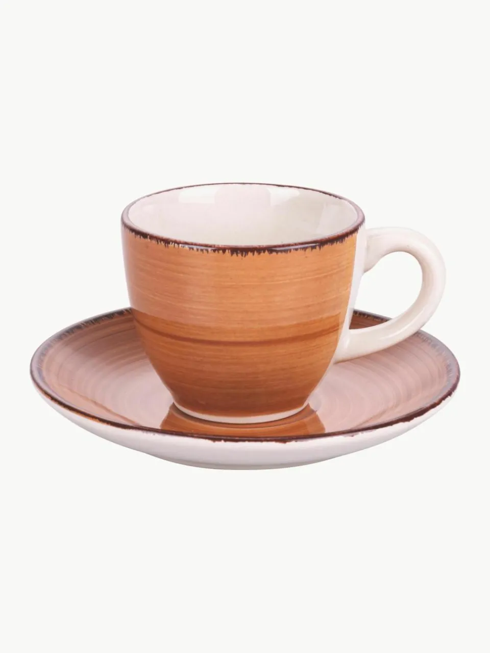Handbeschilderde espresso kopjes Baita met schoteltjes, 6-delig^Villa D'Este Home Tivoli Hot