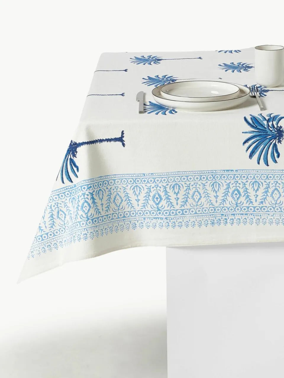 Handbeschilderde katoenen tafelkleed The Palms^Westwing Outlet