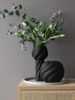 Handbeschilderde keramische vaas Twist Pillar, H 34 cm^Cooee Design Sale