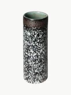 Handbeschilderde keramische vaas 70's met reactief glazuur, H 19 cm^HKLIVING Outlet