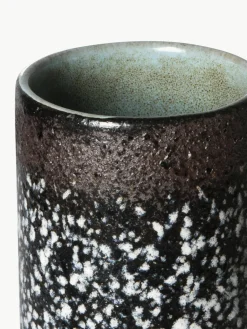 Handbeschilderde keramische vaas 70's met reactief glazuur, H 19 cm^HKLIVING Outlet