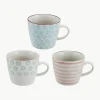Handbeschilderde mokken Patrizia, set van 3^Bloomingville Discount