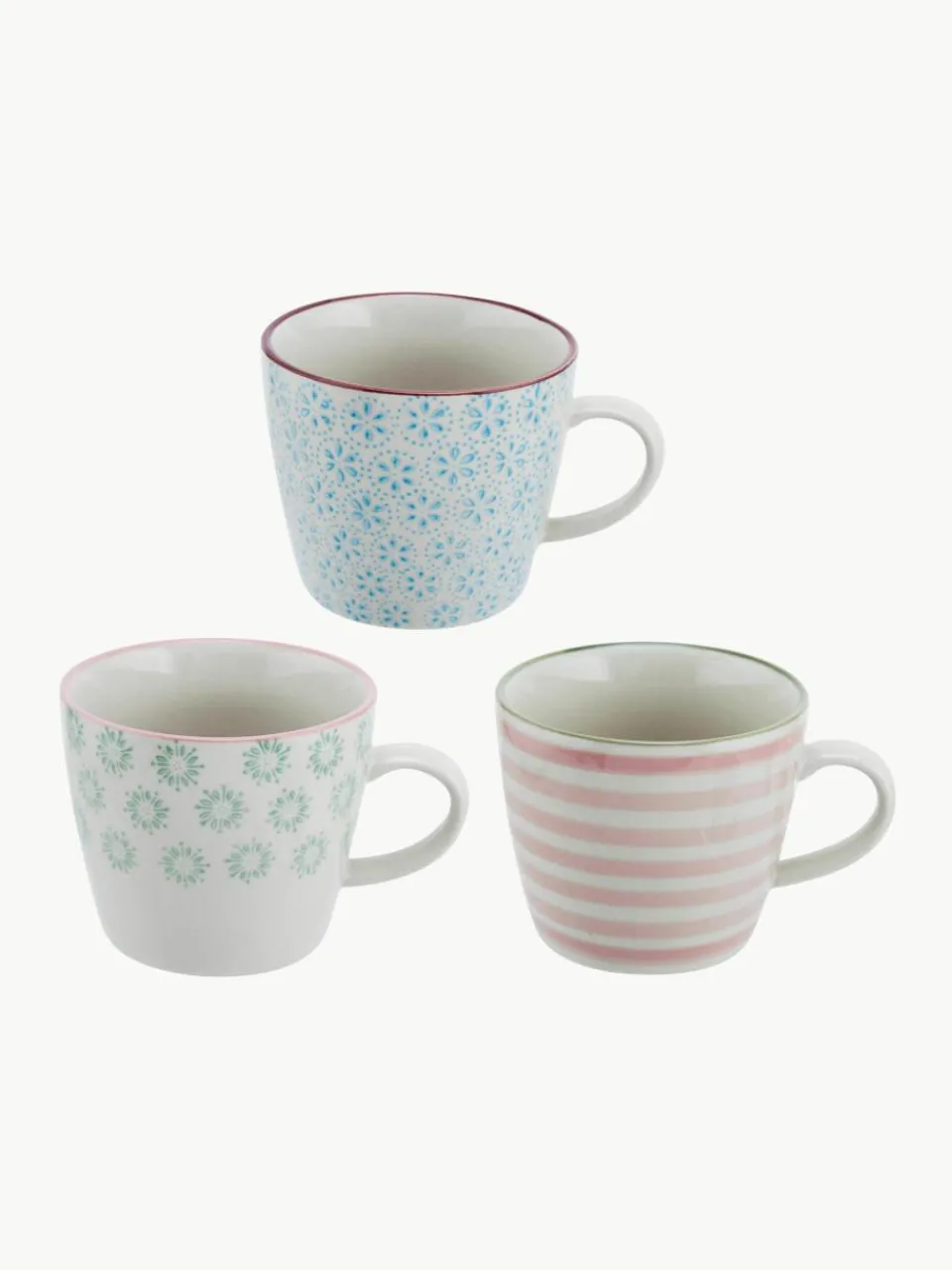 Handbeschilderde mokken Patrizia, set van 3^Bloomingville Discount