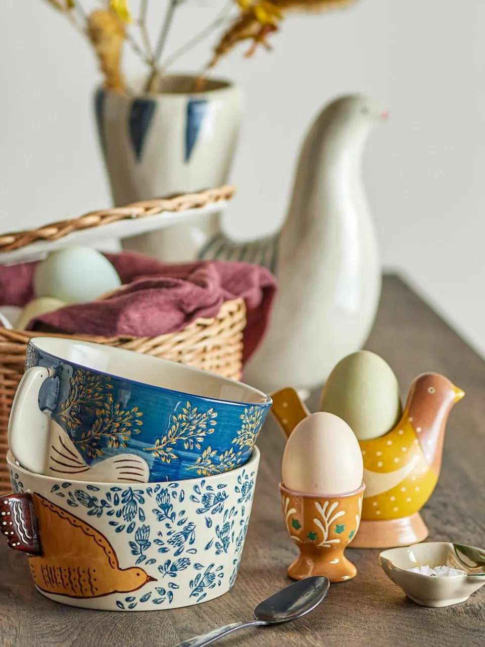Handbeschilderde schaal Hezha^Bloomingville Fashion