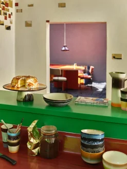 Handbeschilderde schalen 70's van keramiek, 4-delig^HKLIVING Outlet