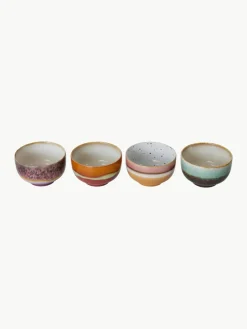 Handbeschilderde schalen 70's van keramiek, 4-delig^HKLIVING Discount