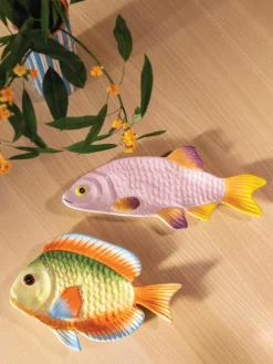Handbeschilderde serveerplateau Fish van dolomiet^&k Amsterdam Sale
