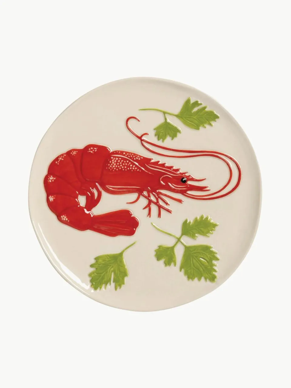 Handbeschilderde taartplaat De La Mer van dolomiet, 4-delig^&k Amsterdam Sale