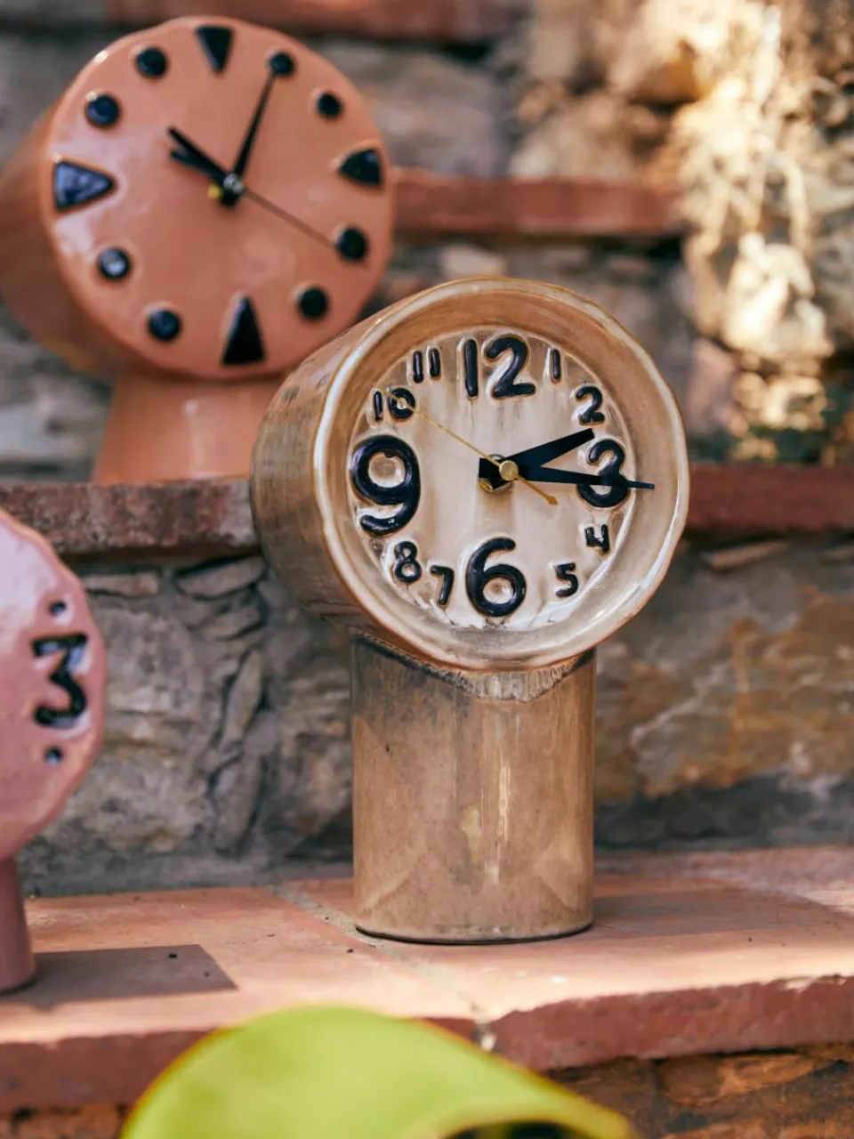 Handbeschilderde tafelklok Retro van keramiek^HKLIVING Sale