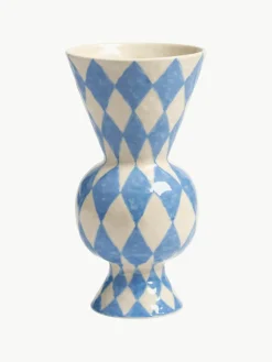 Handbeschilderde vaas Rhombic, H 30 cm^&k Amsterdam Online