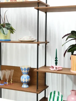 Handbeschilderde vaas Rhombic, H 30 cm^&k Amsterdam Online