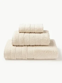 Handdoekenset Luxe met gestreepte rand, in verschillende setgroottes^Westwing Collection Fashion