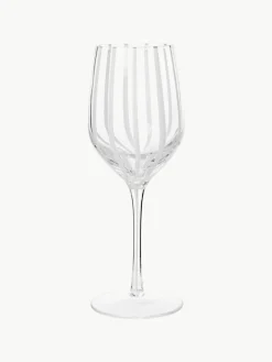 Handgeblazen witte wijnglas Stripe^Broste Copenhagen Clearance