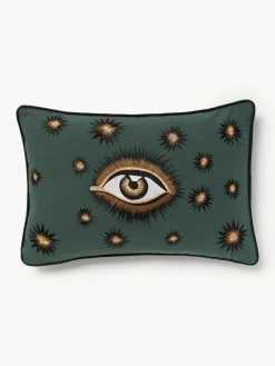 Handgeborduurde katoenen kussenhoes Eye^Westwing New