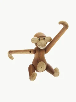 Handgemaakt decoratief object Monkey van teakhout, H 10 cm^KAY BOJESEN Sale