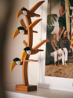 Handgemaakt decoratief object Toucan van mahoniehout^HKLIVING Clearance
