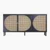Handgemaakt dressoir Lizzie van Sungkai hout met Weens vlechtwerk^HKLIVING Discount