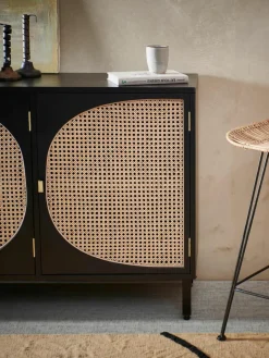 Handgemaakt dressoir Lizzie van Sungkai hout met Weens vlechtwerk^HKLIVING Discount