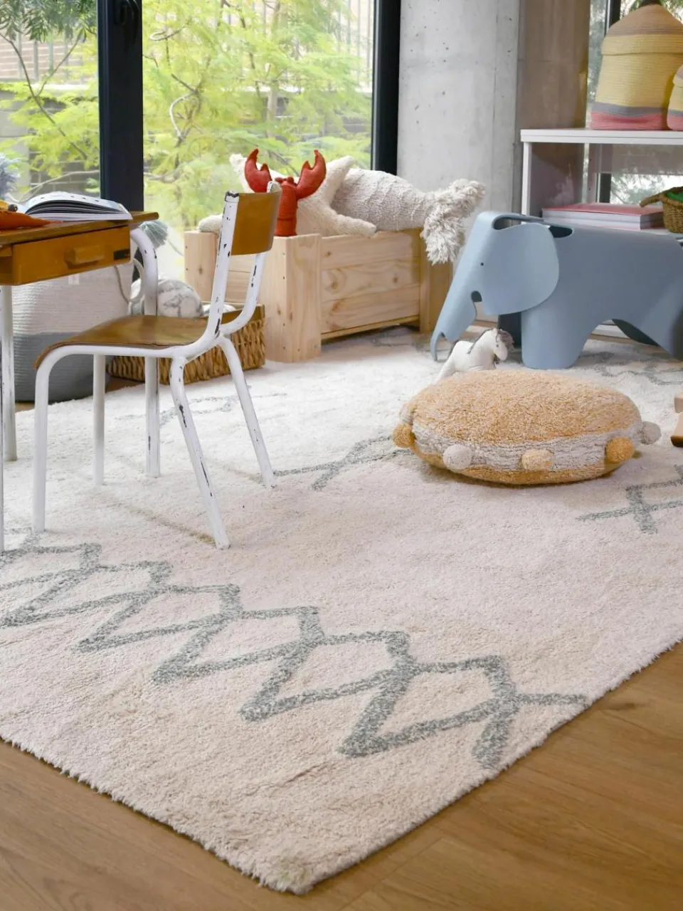 Handgemaakt kinder vloerkussen Pompom^Lorena Canals Fashion