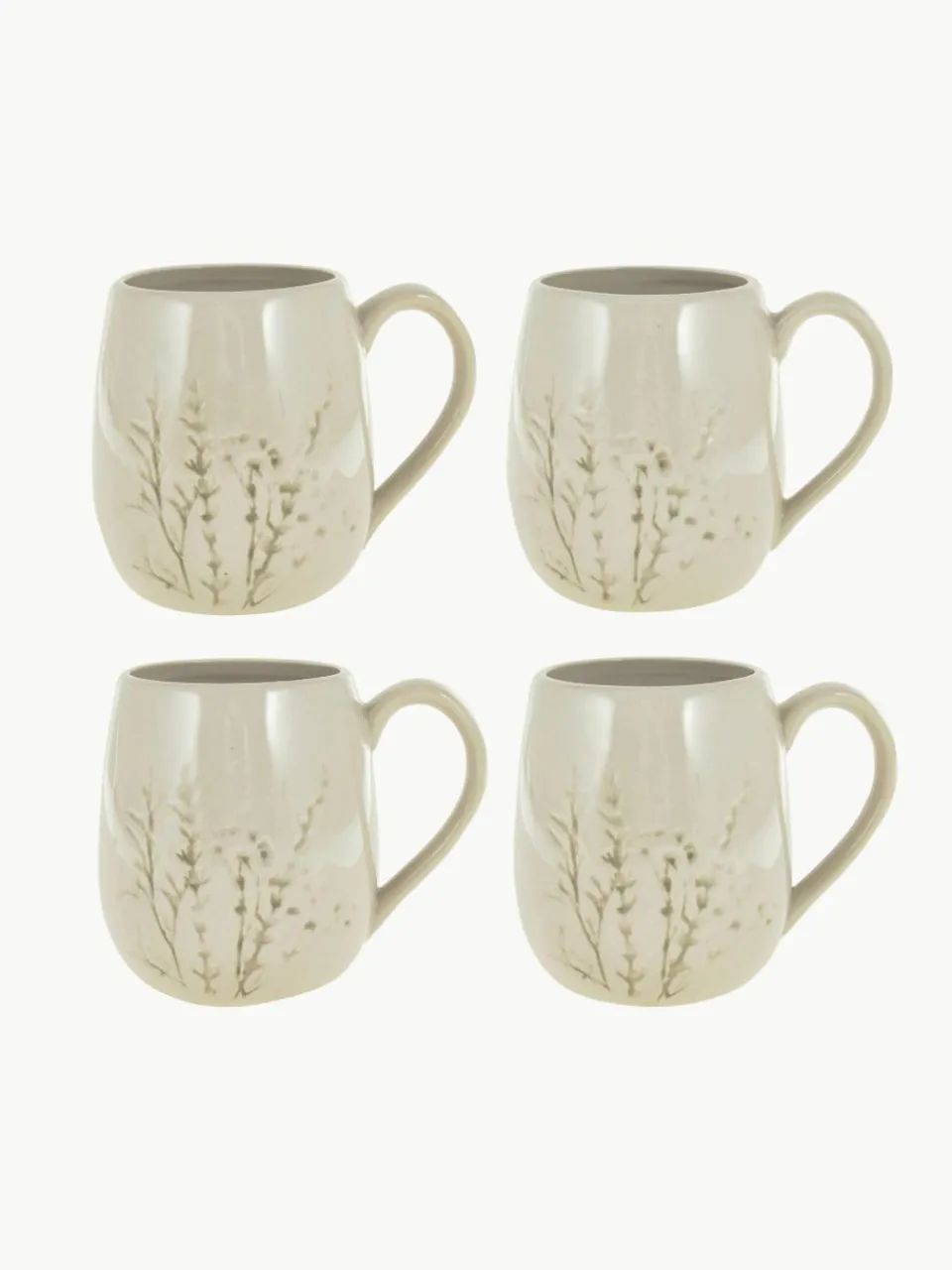 Handgemaakt kopje Bea met gras motief^Bloomingville Discount