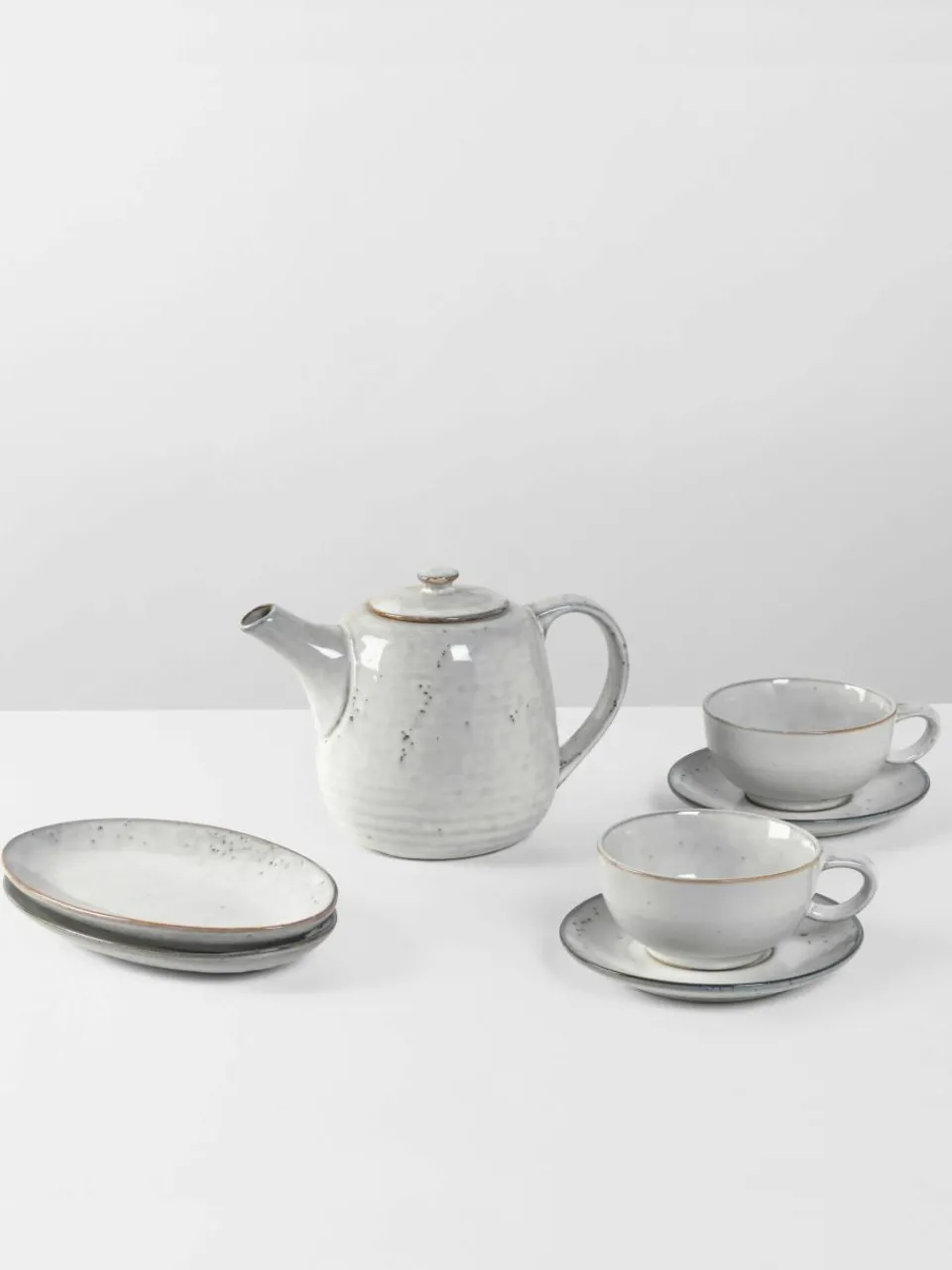 Handgemaakt theeservies Nordic Sand, 2 personen (7 stuks)^Broste Copenhagen Outlet