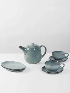 Handgemaakt theeservies Nordic Sea, 2 personen (7 stuks)^Broste Copenhagen Hot