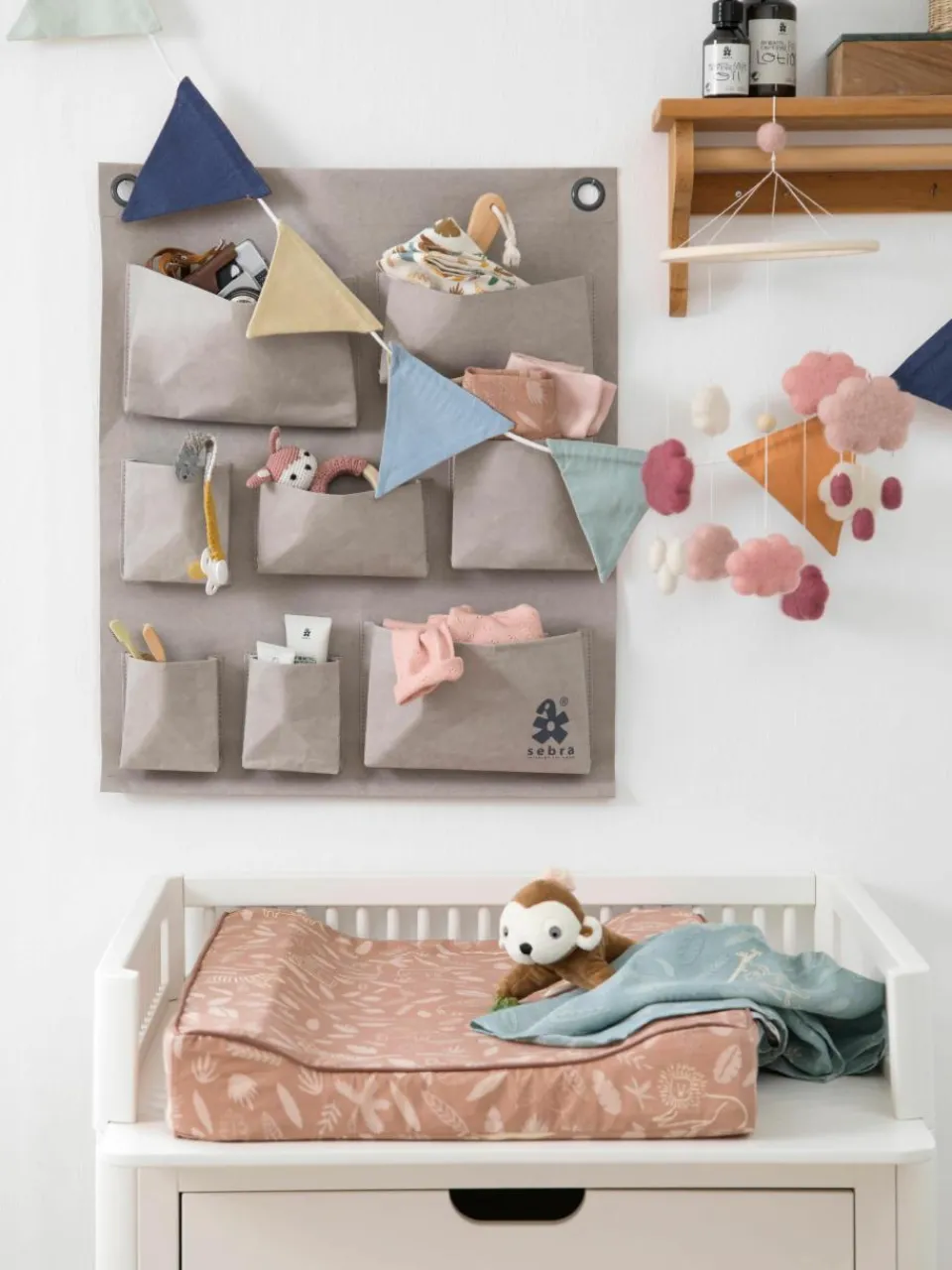 Handgemaakte babymobiel Clouds^Sebra Hot