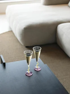 Handgemaakte champagneglazen Curve, 2 stuks^&k Amsterdam Hot