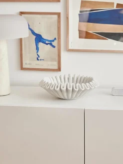 Handgemaakte decoratieve schaal Santorini van marmer, Ø 31 cm^Westwing Collection New