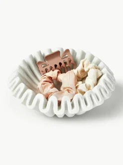 Handgemaakte decoratieve schaal Santorini van marmer, Ø 18 cm^Westwing Collection Fashion