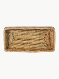 Handgemaakte decoratieve dienbladen Güle van rotan, 2-delig^ANDREA HOUSE New