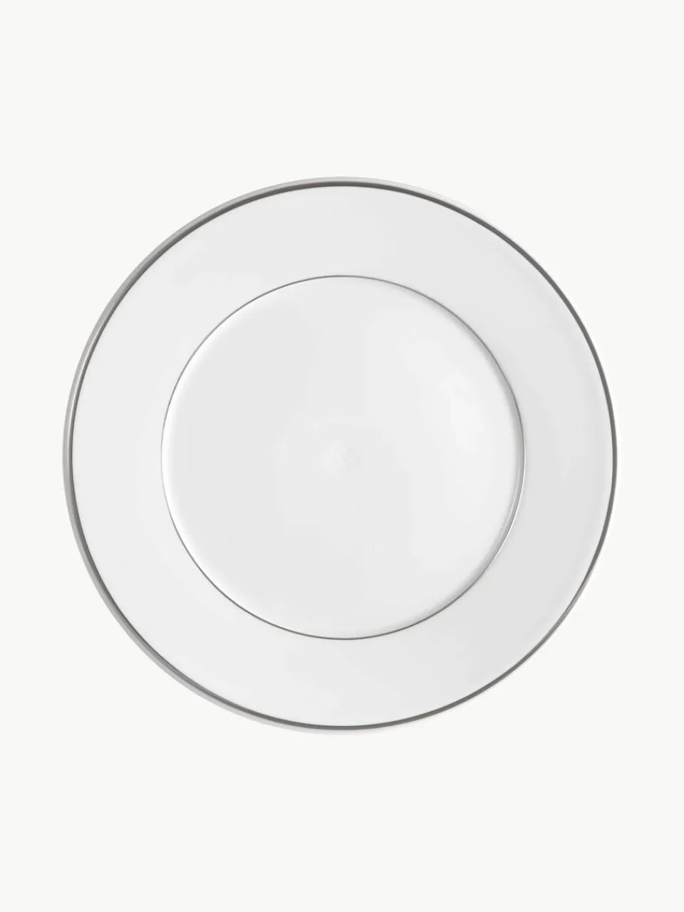 Handgemaakte dinerborden Vitruv van porselein met handbeschilderde platina rand, 2 stuks^Meissen Clearance