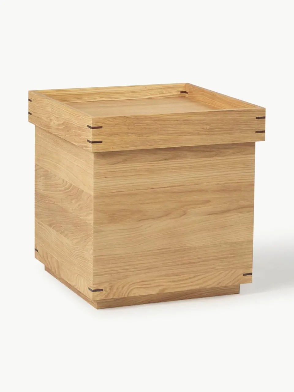 Handgemaakte eikenhouten bijzettafel Japanese met opbergruimte^Kristina Dam Discount