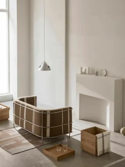 Handgemaakte eikenhouten bijzettafel Japanese met opbergruimte^Kristina Dam Discount